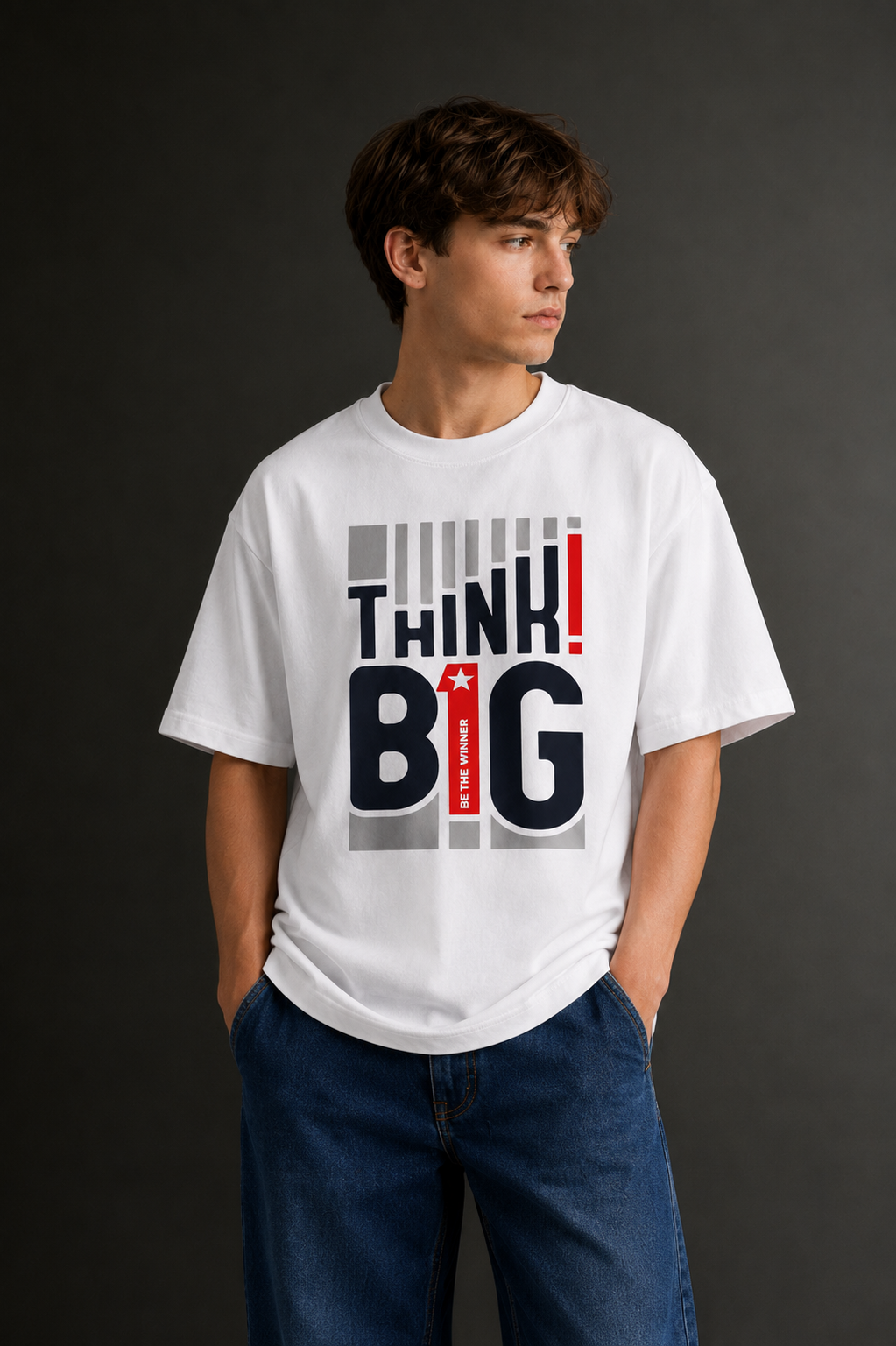 Men's Drop Shoulder Front Printed T-Shirt | Graphic Tee | OUTPUFF