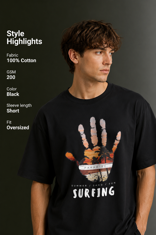 Men's Drop Shoulder Front Printed T-Shirt | Graphic Tee | OUTPUFF