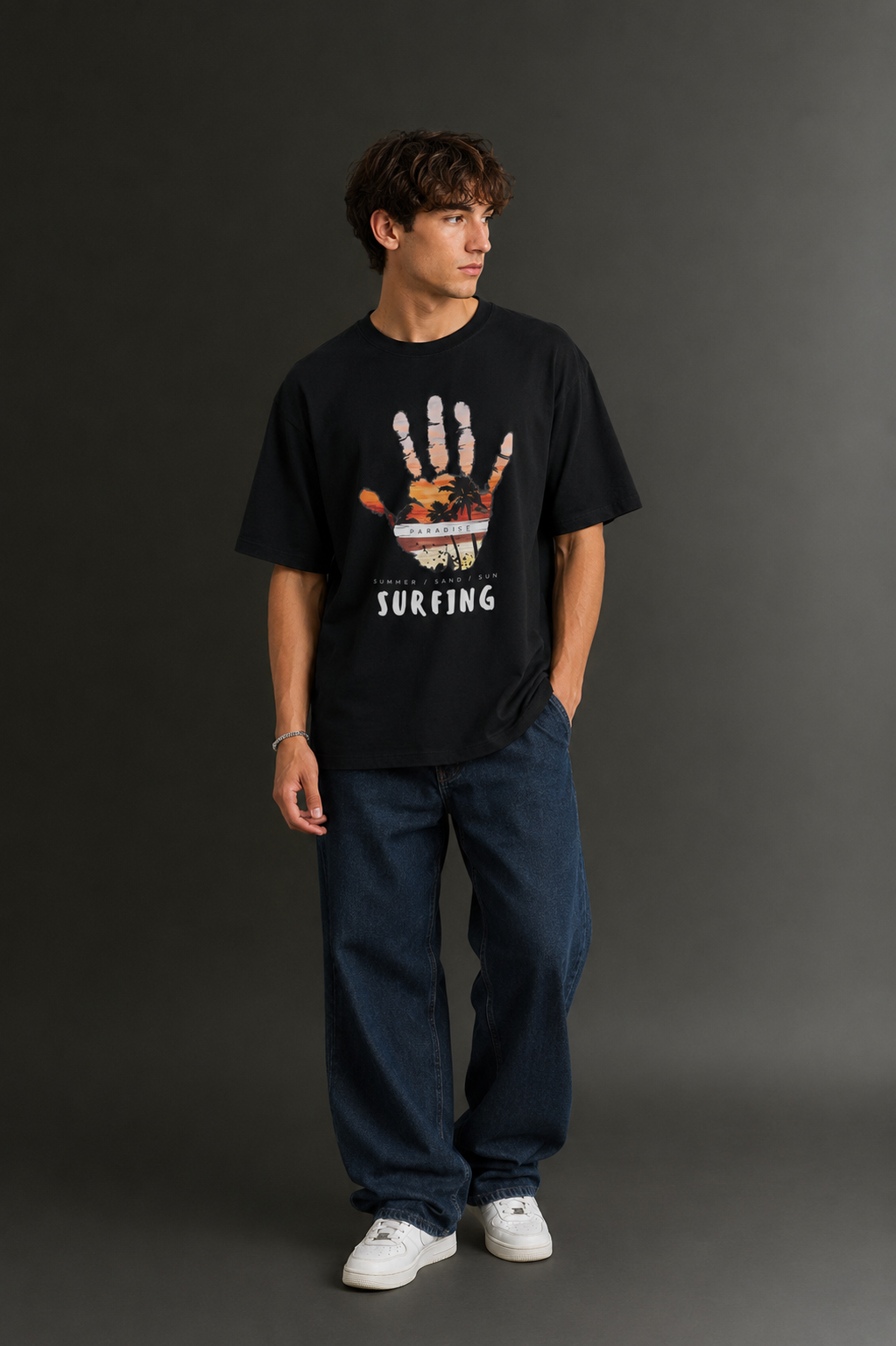 Men's Drop Shoulder Front Printed T-Shirt | Graphic Tee | OUTPUFF