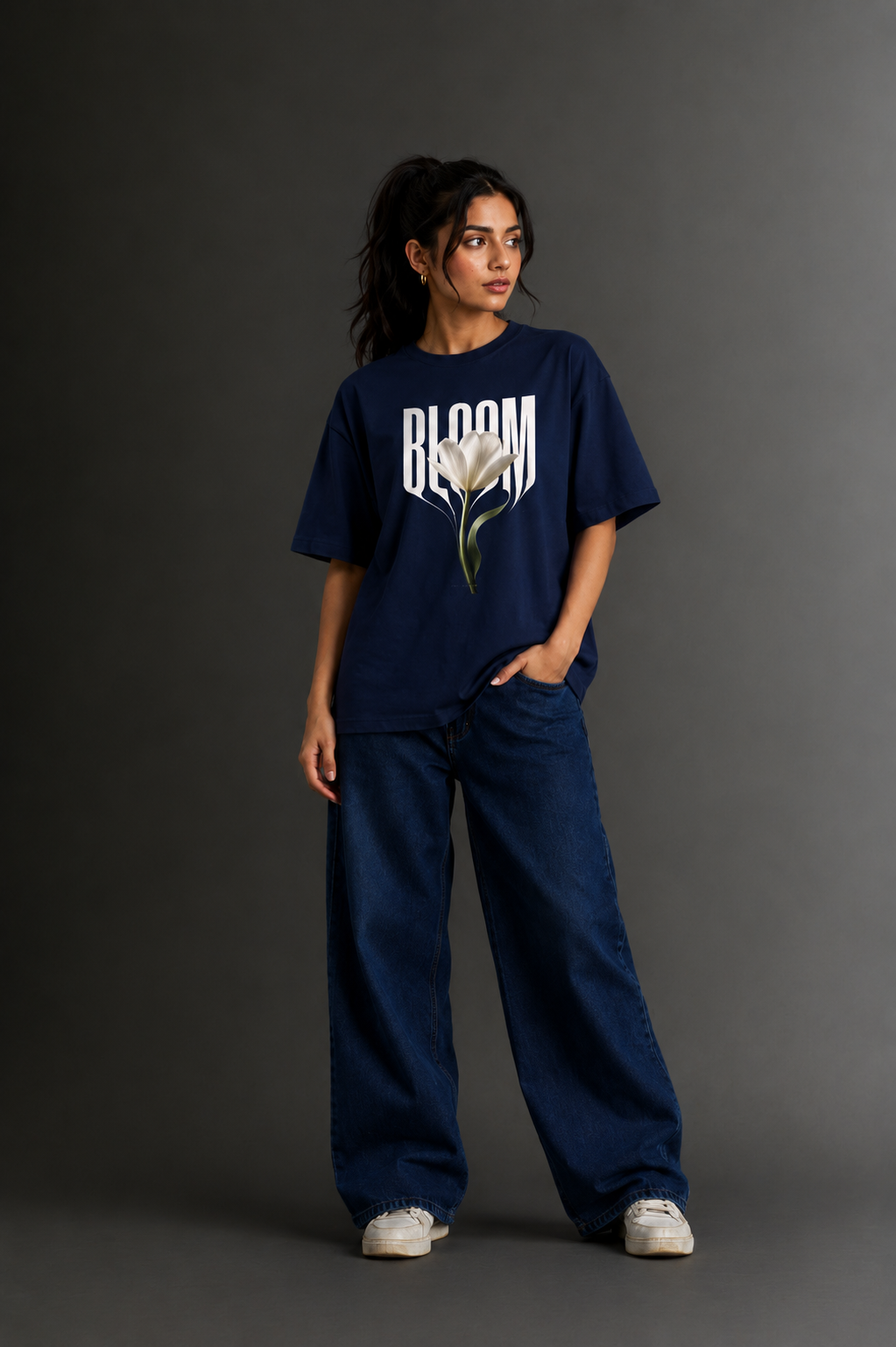 Women Drop Shoulder Front Printed T-Shirt | OUTPUFF