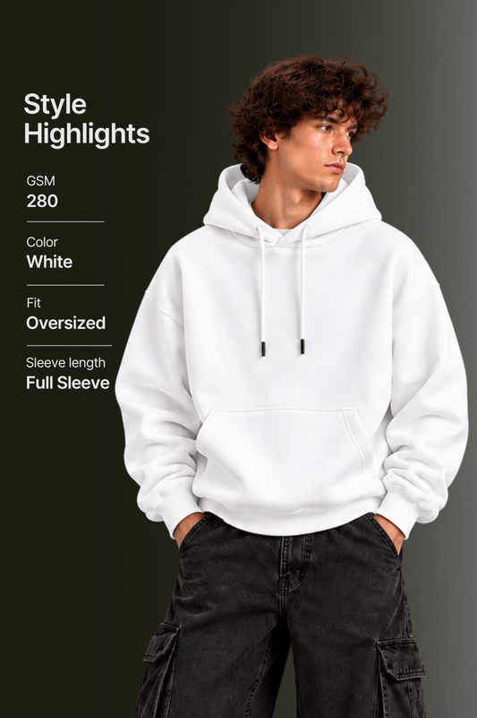 OUTPUFF Unisex Regular Fit Pullover Hoodie with Kangaroo Pocket