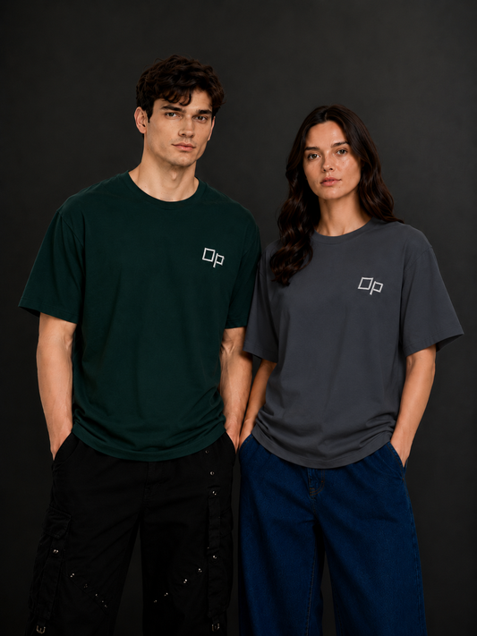 Couple Plain Drop Shoulder T-Shirt | OUTPUFF
