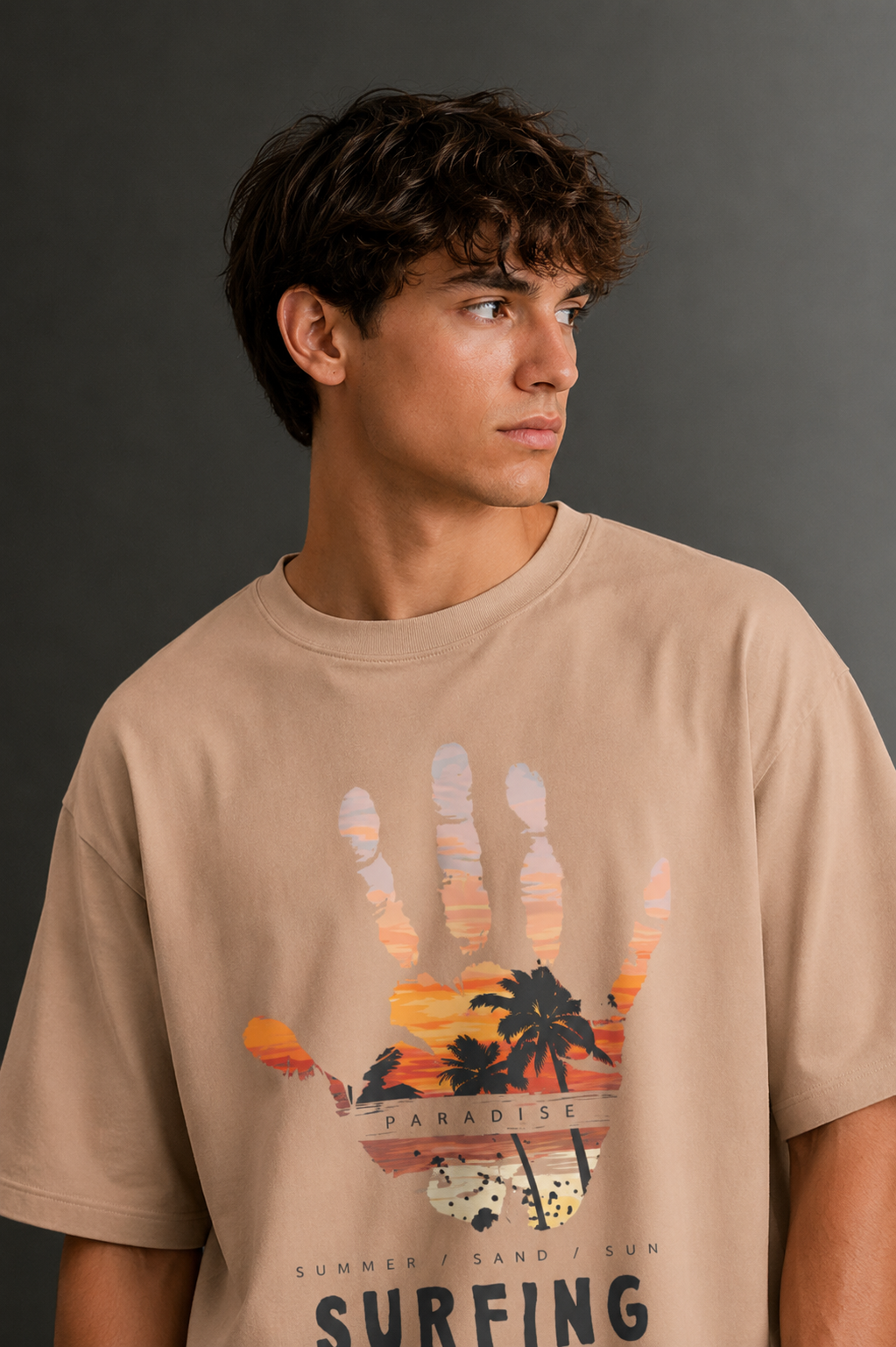 Men's Drop Shoulder Front Printed T-Shirt | Graphic Tee | OUTPUFF