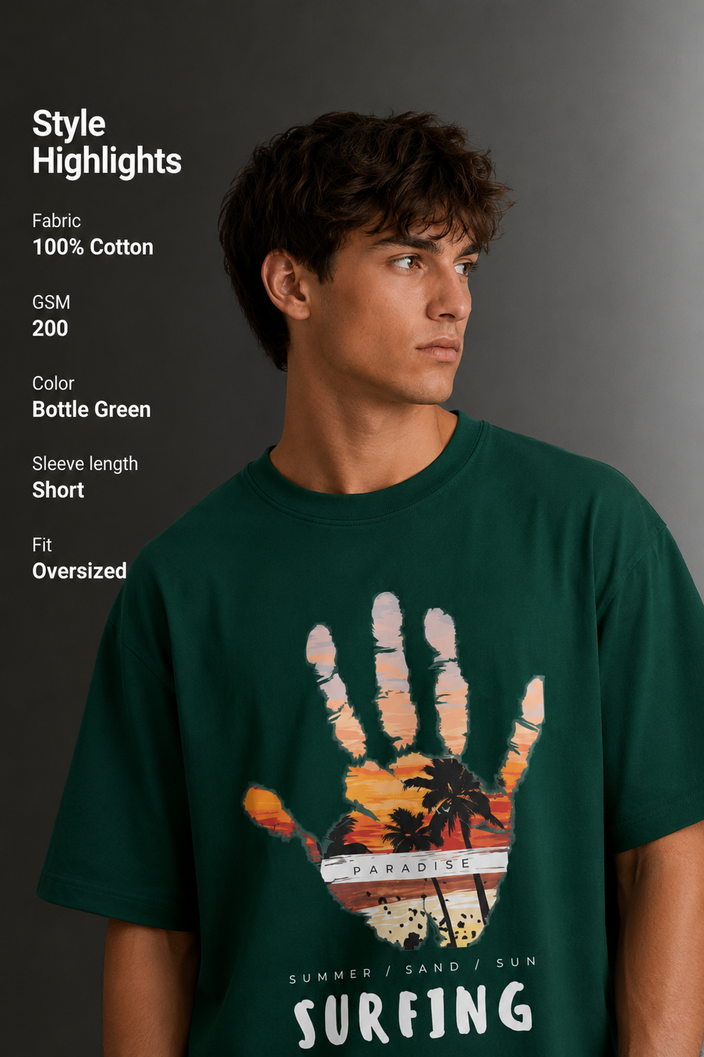 Men's Drop Shoulder Front Printed T-Shirt | Graphic Tee | OUTPUFF