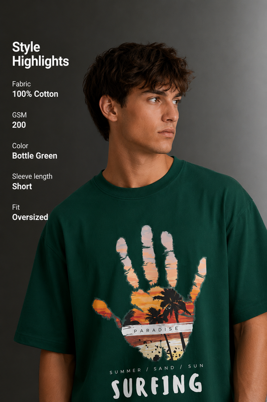 Men's Drop Shoulder Front Printed T-Shirt | Graphic Tee | OUTPUFF