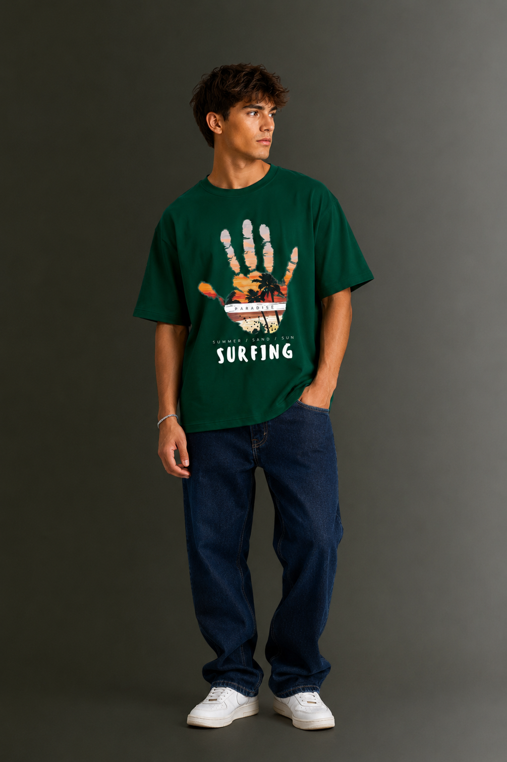 Men's Drop Shoulder Front Printed T-Shirt | Graphic Tee | OUTPUFF