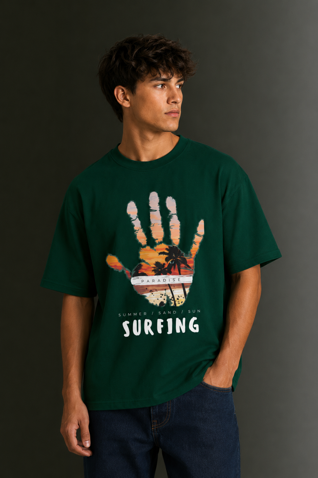 Men's Drop Shoulder Front Printed T-Shirt | Graphic Tee | OUTPUFF