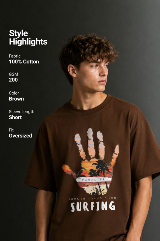 Men's Drop Shoulder Front Printed T-Shirt | Graphic Tee | OUTPUFF