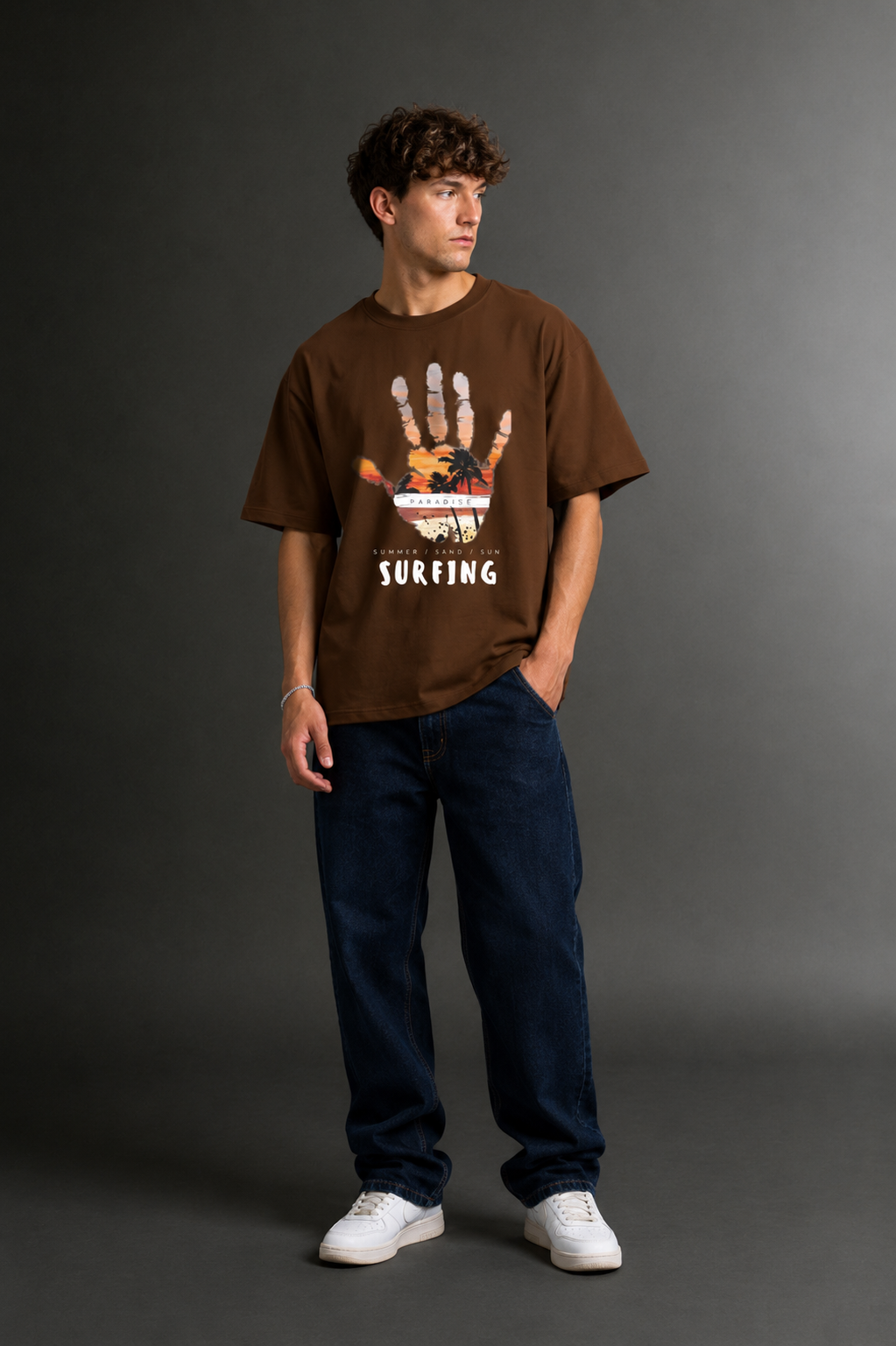 Men's Drop Shoulder Front Printed T-Shirt | Graphic Tee | OUTPUFF