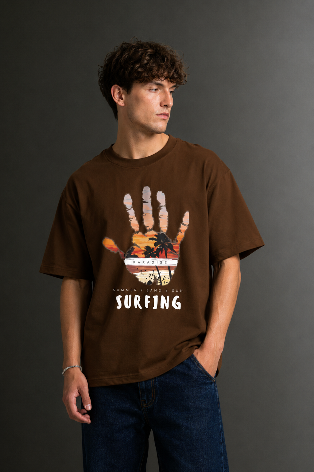 Men's Drop Shoulder Front Printed T-Shirt | Graphic Tee | OUTPUFF