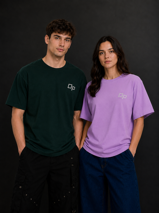 Couple Plain Drop Shoulder T-Shirt | OUTPUFF