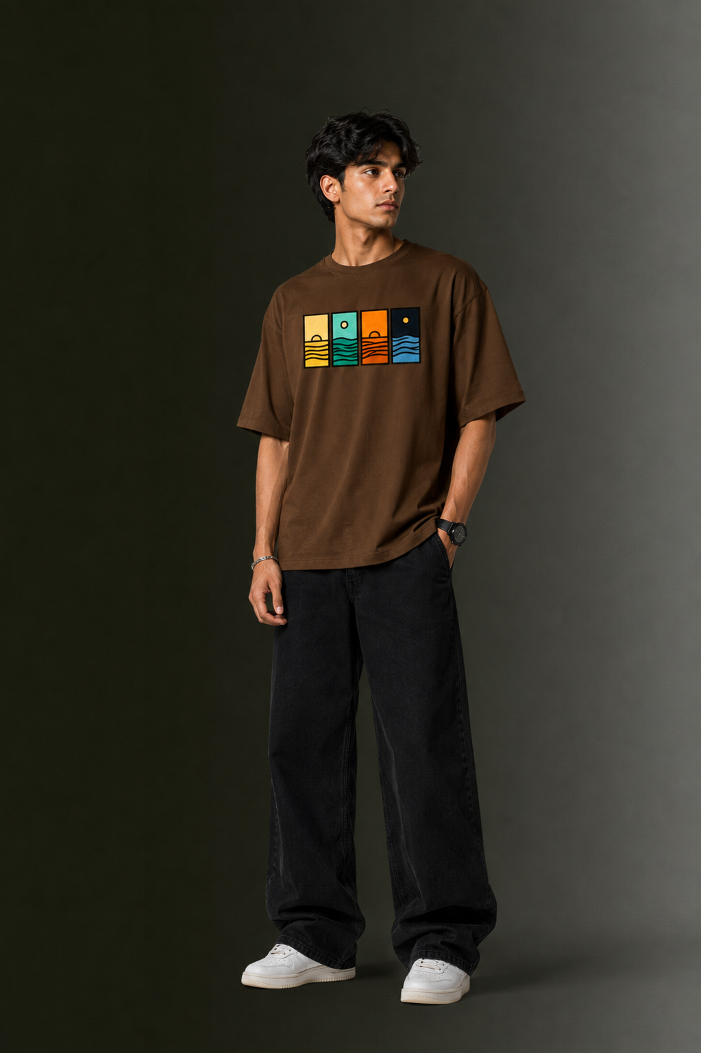 Men's Drop Shoulder Front Printed T-Shirt | Graphic Tee | OUTPUFF