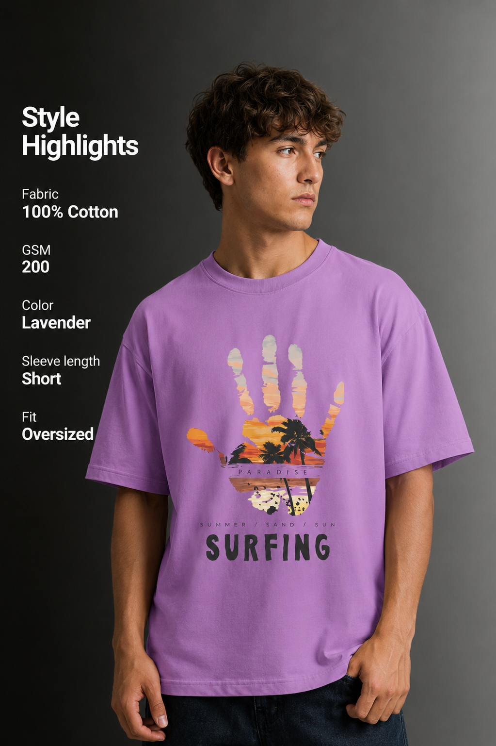 Men's Drop Shoulder Front Printed T-Shirt | Graphic Tee | OUTPUFF