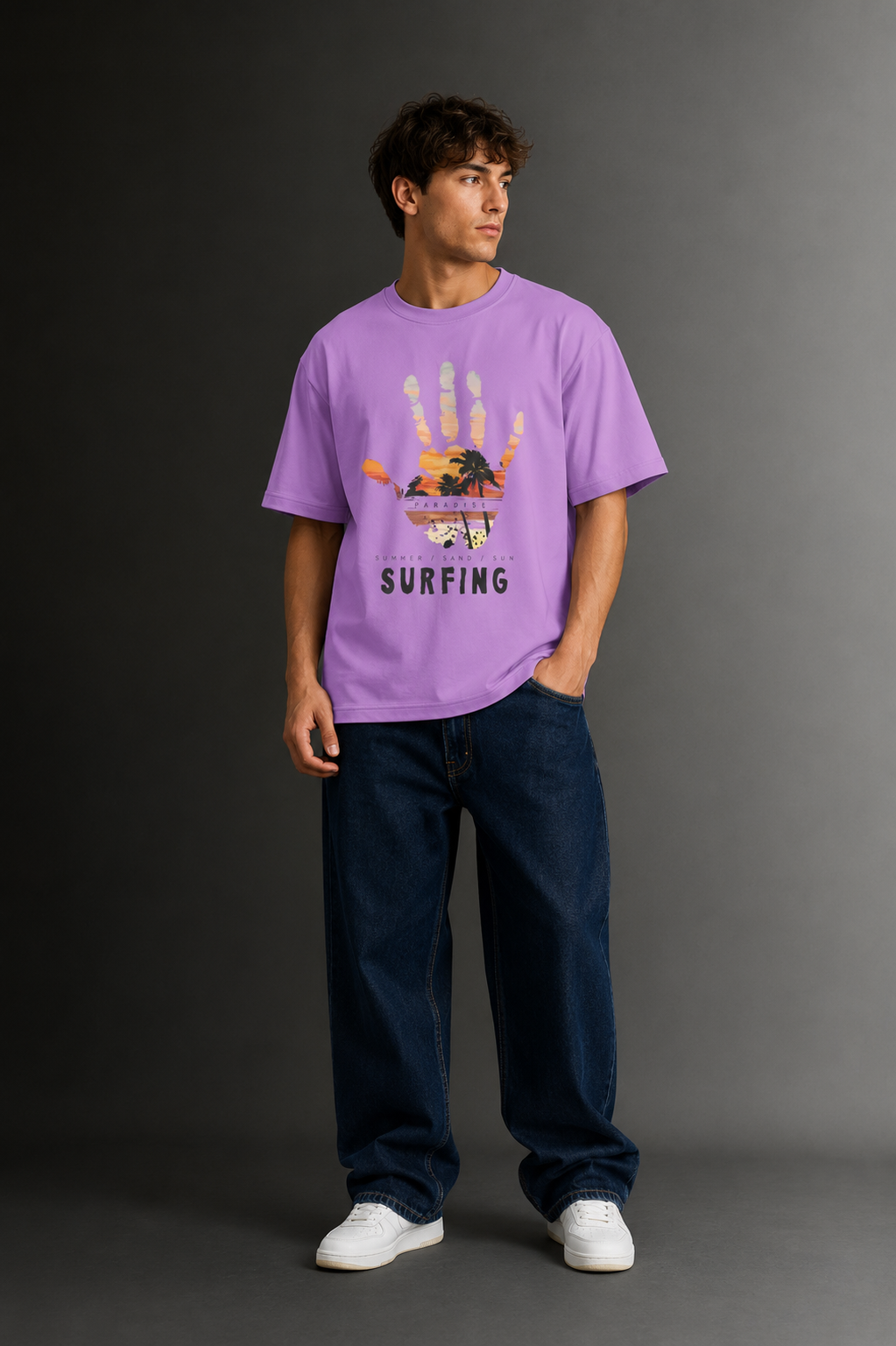 Men's Drop Shoulder Front Printed T-Shirt | Graphic Tee | OUTPUFF