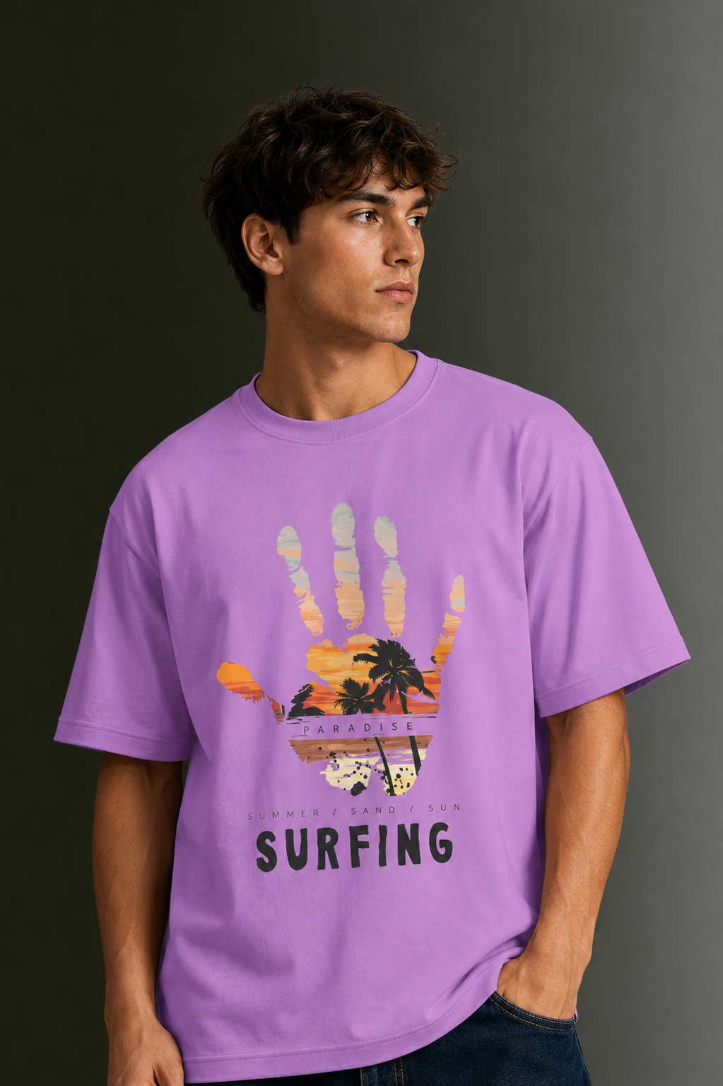 Men's Drop Shoulder Front Printed T-Shirt | Graphic Tee | OUTPUFF