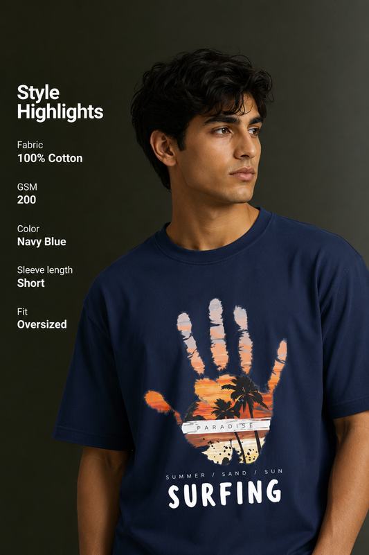Men's Drop Shoulder Front Printed T-Shirt | Graphic Tee | OUTPUFF