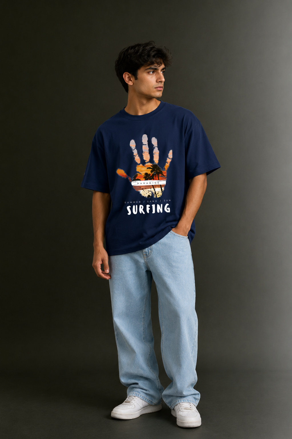 Men's Drop Shoulder Front Printed T-Shirt | Graphic Tee | OUTPUFF