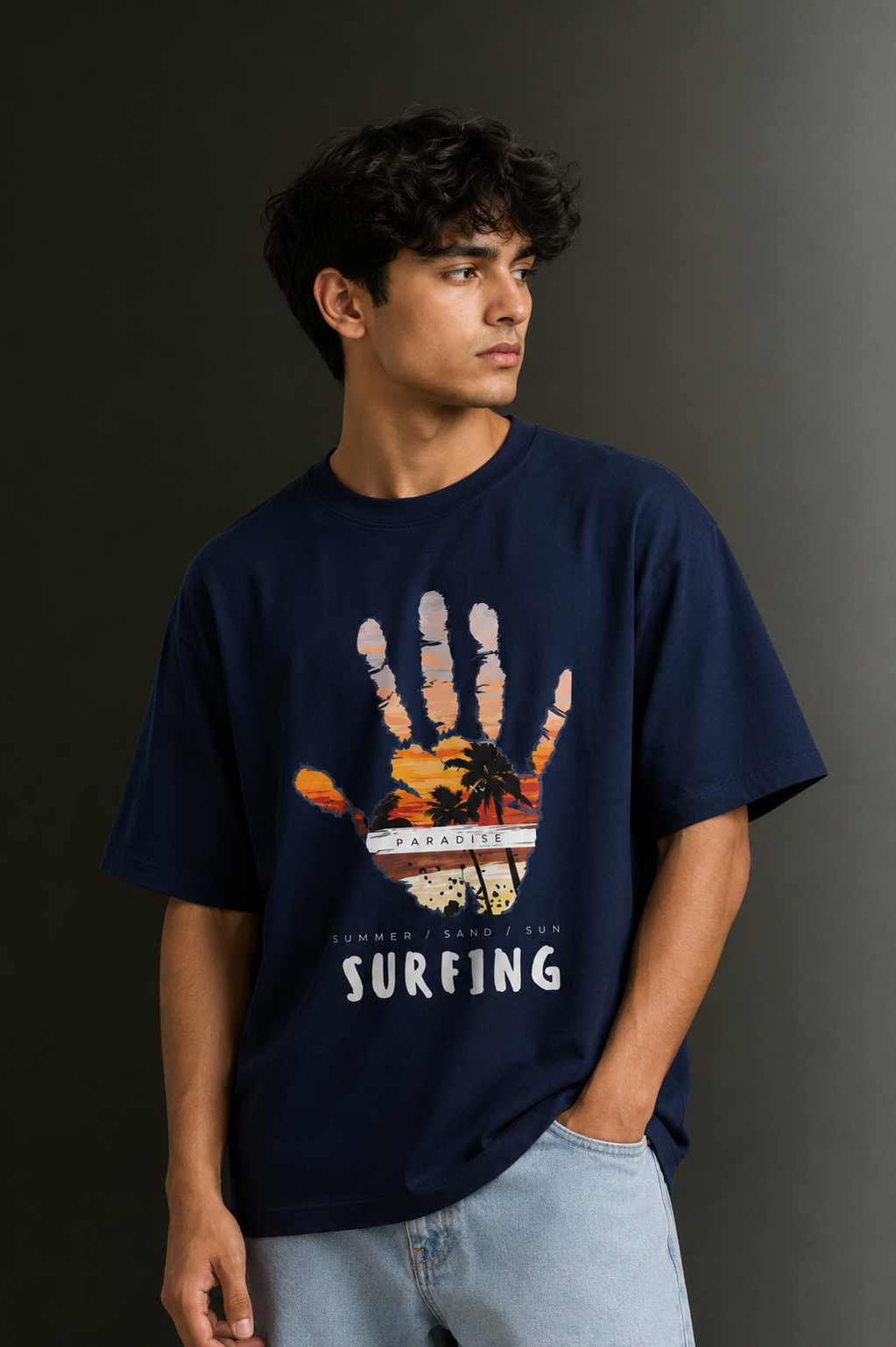 Men's Drop Shoulder Front Printed T-Shirt | Graphic Tee | OUTPUFF