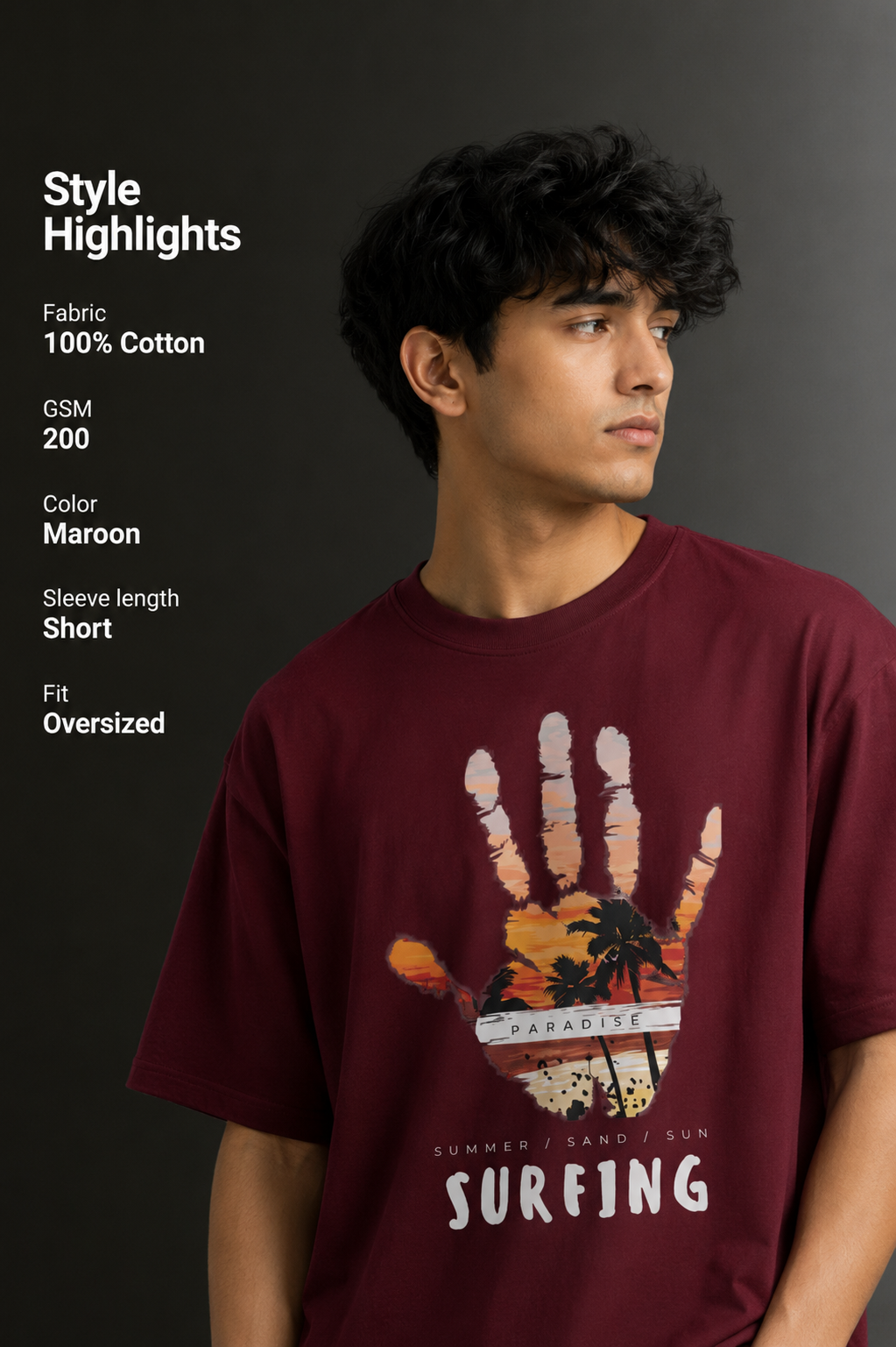 Men's Drop Shoulder Front Printed T-Shirt | Graphic Tee | OUTPUFF