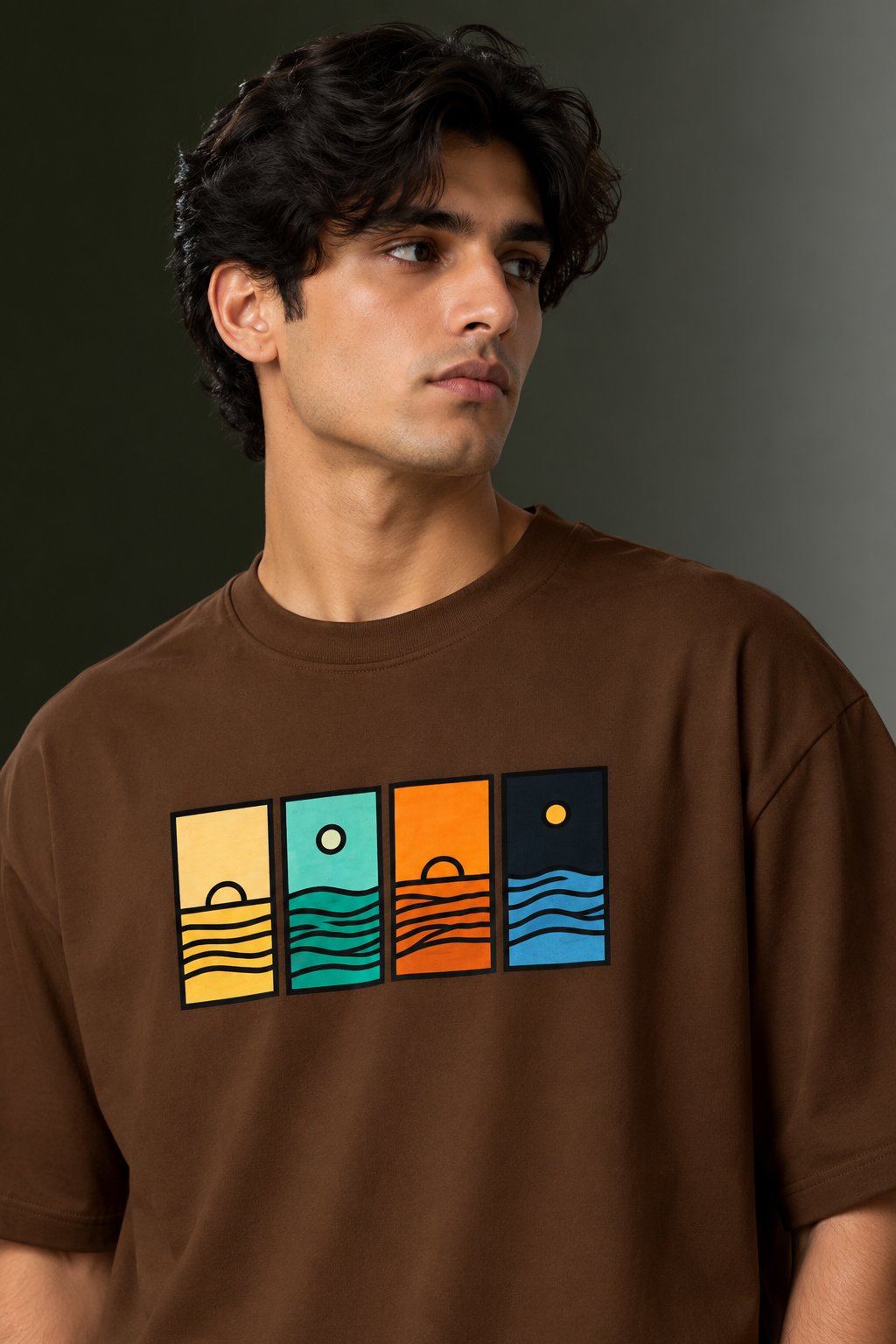 Men's Drop Shoulder Front Printed T-Shirt | Graphic Tee | OUTPUFF