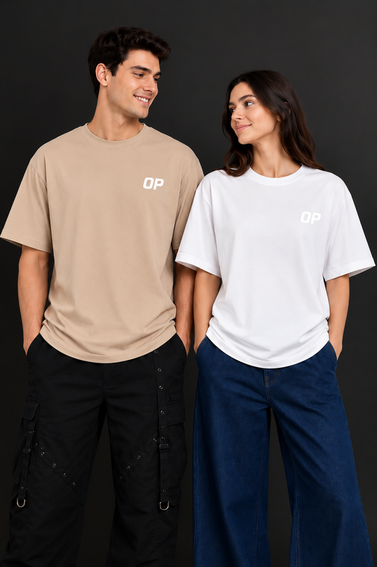 Couple Plain Drop Shoulder T-Shirt | OUTPUFF