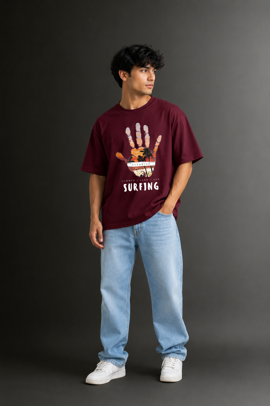 Men's Drop Shoulder Front Printed T-Shirt | Graphic Tee | OUTPUFF