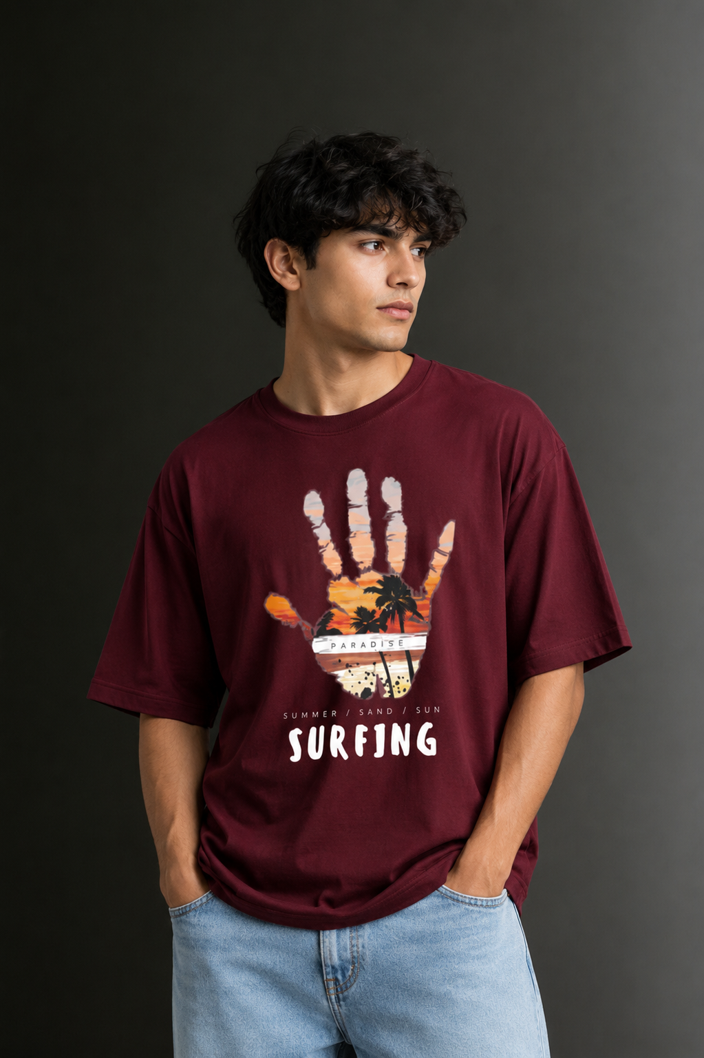 Men's Drop Shoulder Front Printed T-Shirt | Graphic Tee | OUTPUFF