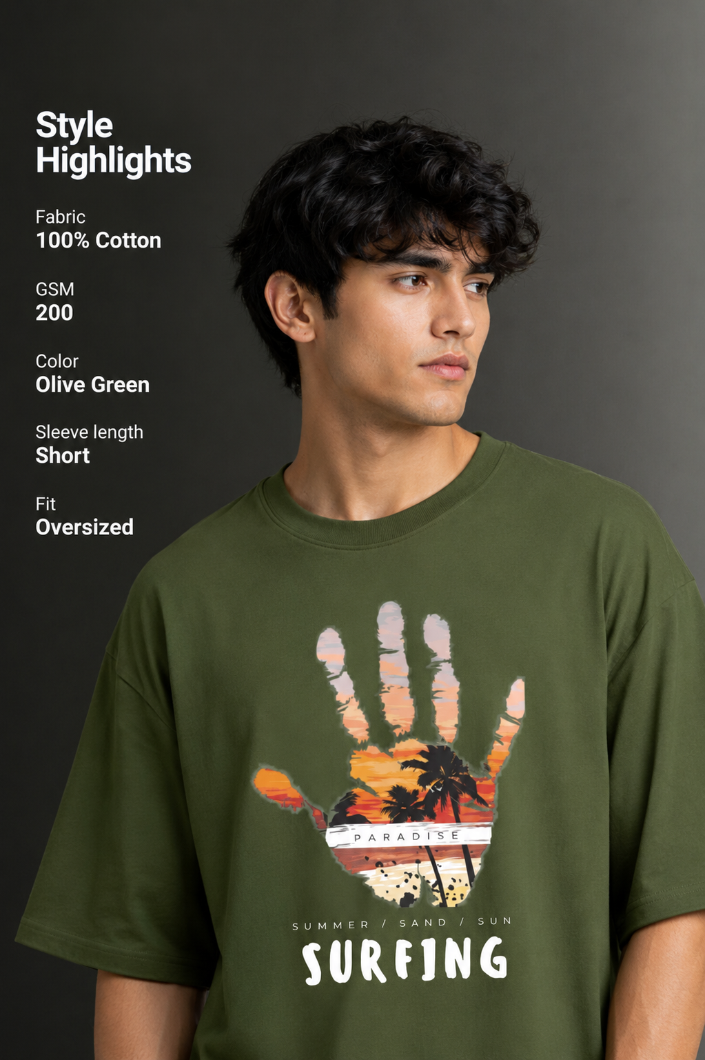 Men's Drop Shoulder Front Printed T-Shirt | Graphic Tee | OUTPUFF