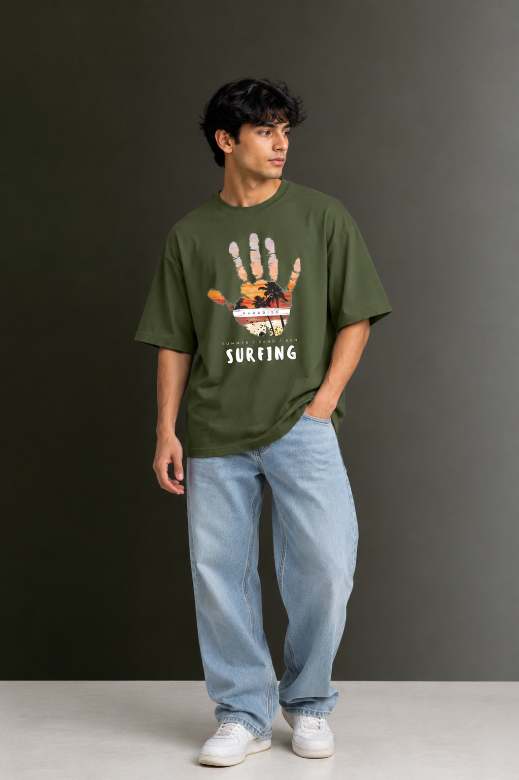 Men's Drop Shoulder Front Printed T-Shirt | Graphic Tee | OUTPUFF
