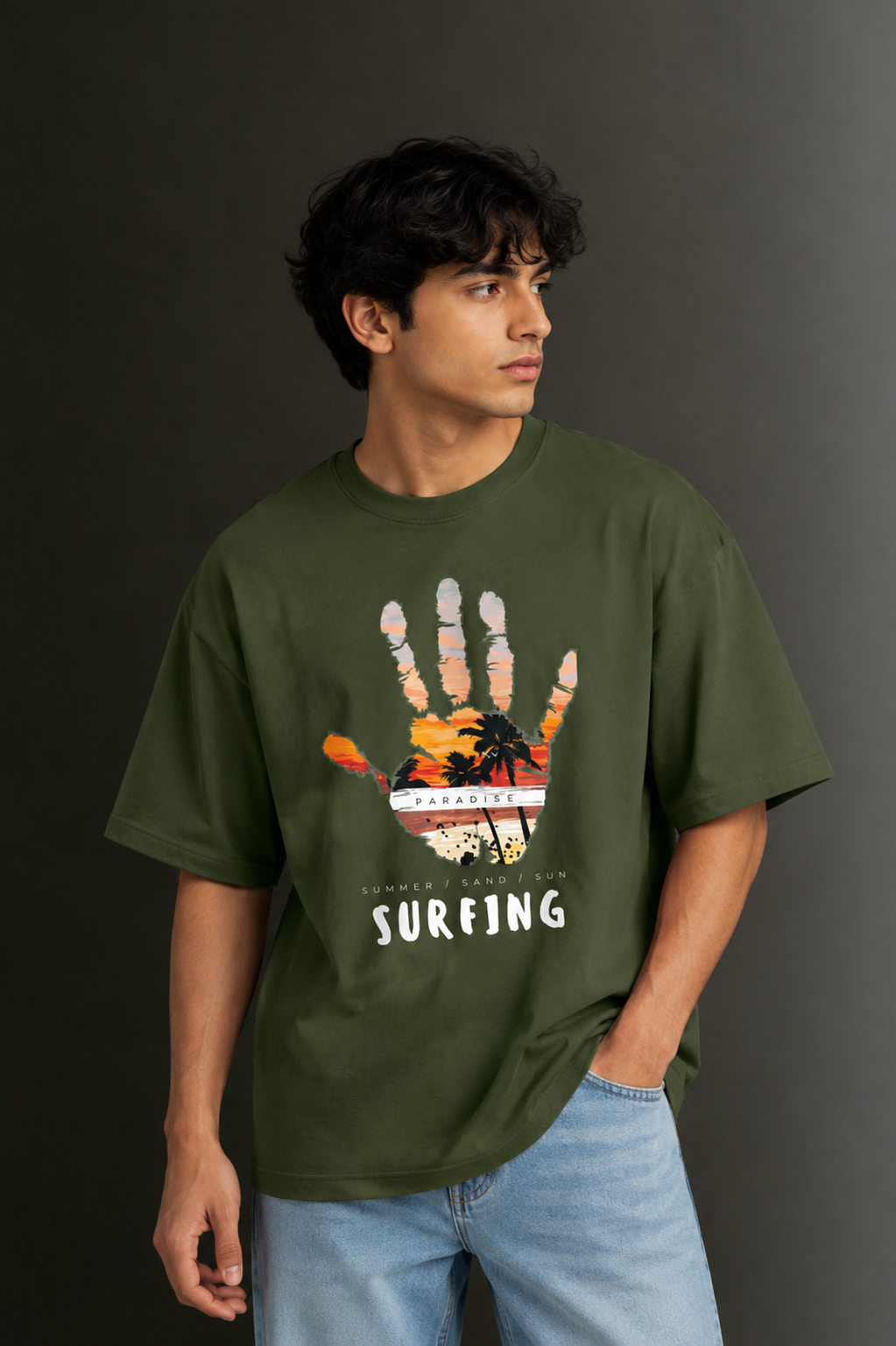 Men's Drop Shoulder Front Printed T-Shirt | Graphic Tee | OUTPUFF