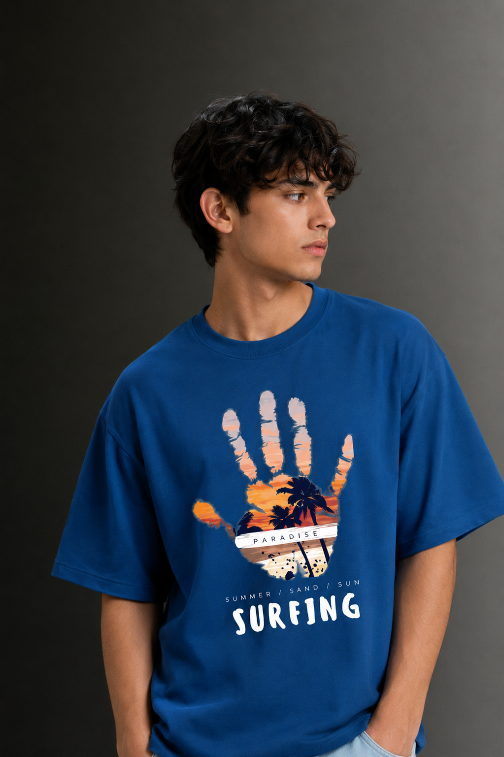 Men's Drop Shoulder Front Printed T-Shirt | Graphic Tee | OUTPUFF