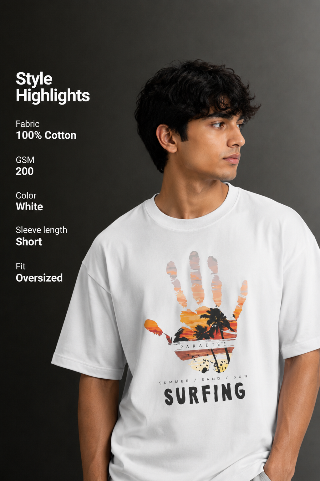 Men's Drop Shoulder Front Printed T-Shirt | Graphic Tee | OUTPUFF
