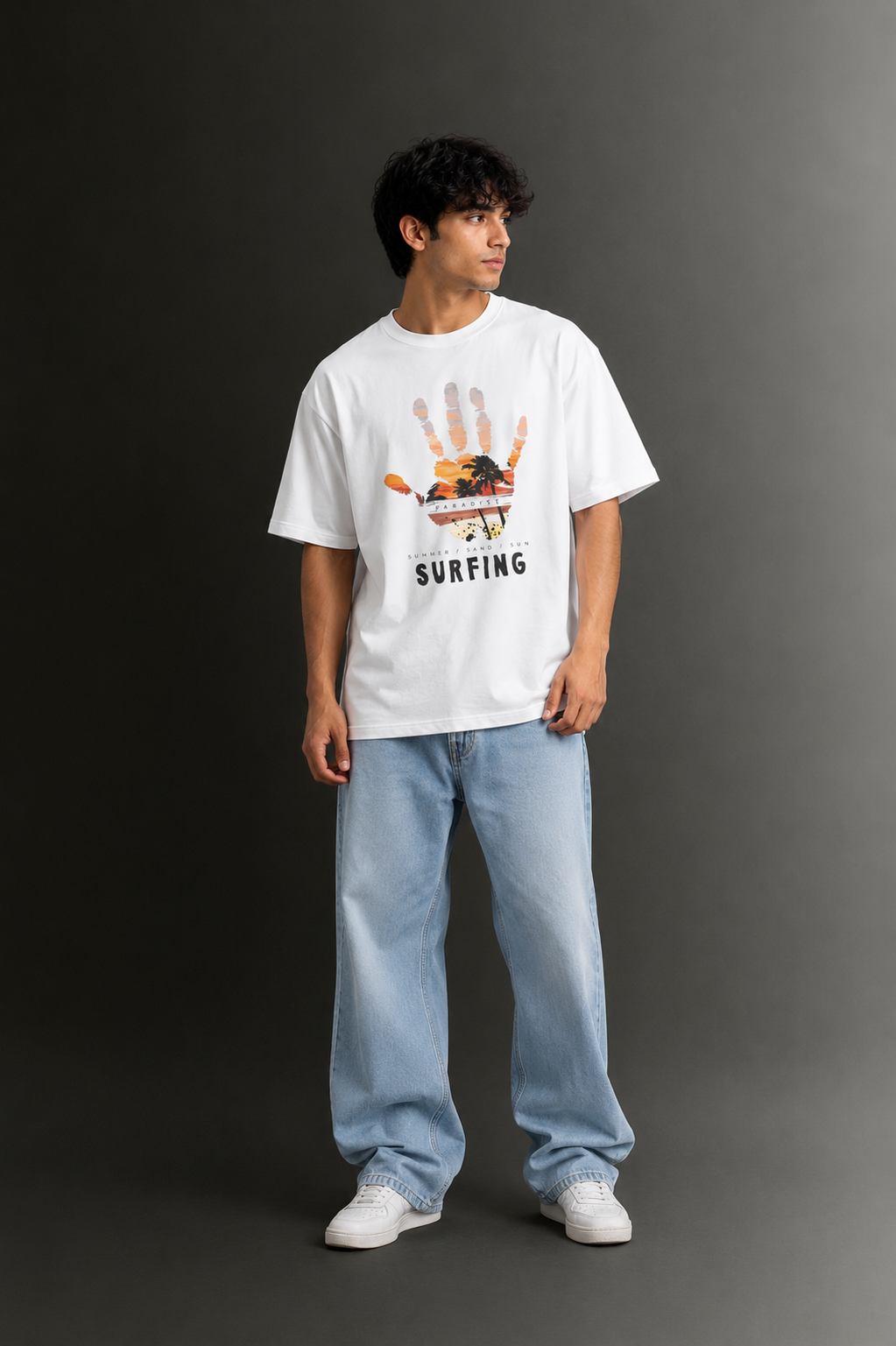 Men's Drop Shoulder Front Printed T-Shirt | Graphic Tee | OUTPUFF