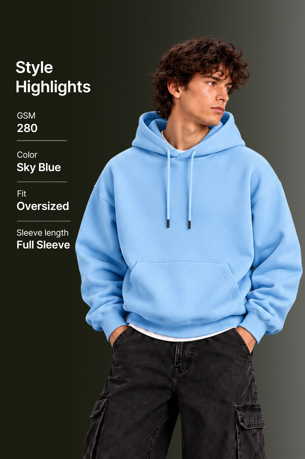 OUTPUFF Unisex Regular Fit Pullover Hoodie with Kangaroo Pocket