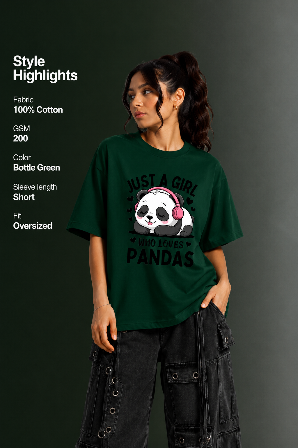 Women Drop Shoulder Front Printed T-Shirt | OUTPUFF