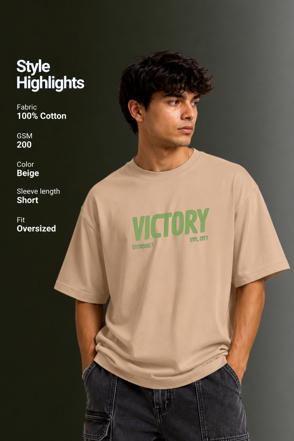 Men's Drop Shoulder Front & Back Printed T-Shirt | Graphic Tee | OUTPUFF