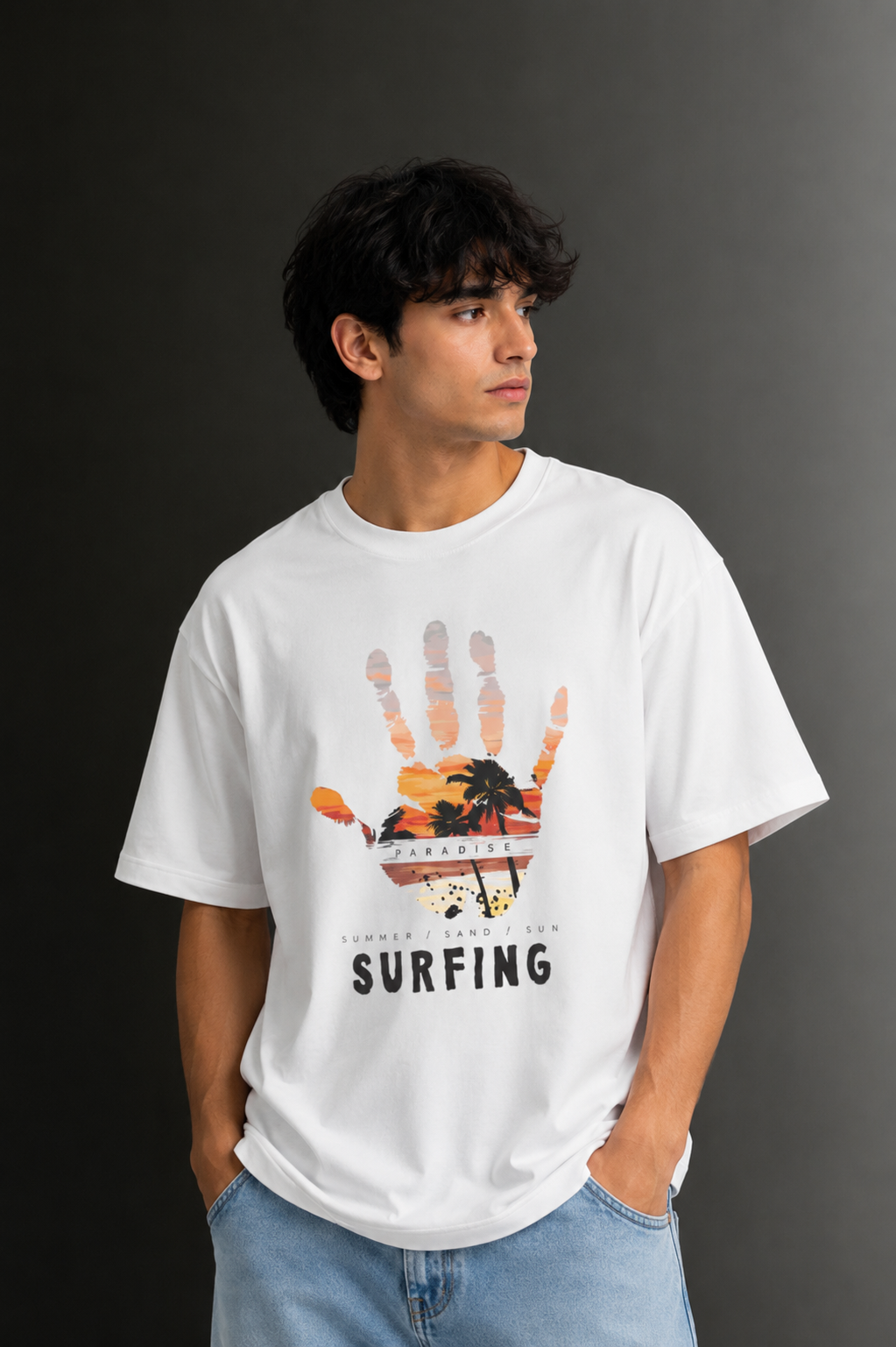 Men's Drop Shoulder Front Printed T-Shirt | Graphic Tee | OUTPUFF