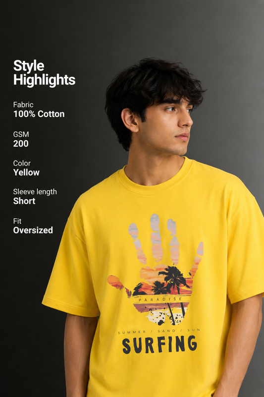 Men's Drop Shoulder Front Printed T-Shirt | Graphic Tee | OUTPUFF