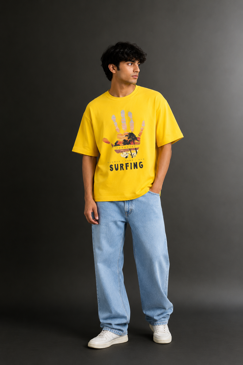 Men's Drop Shoulder Front Printed T-Shirt | Graphic Tee | OUTPUFF