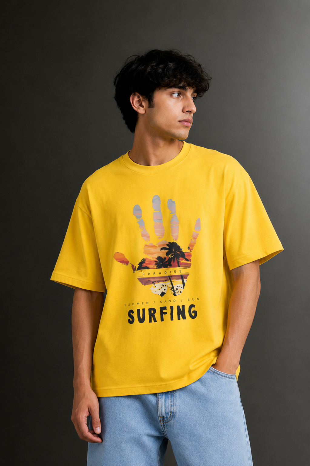 Men's Drop Shoulder Front Printed T-Shirt | Graphic Tee | OUTPUFF