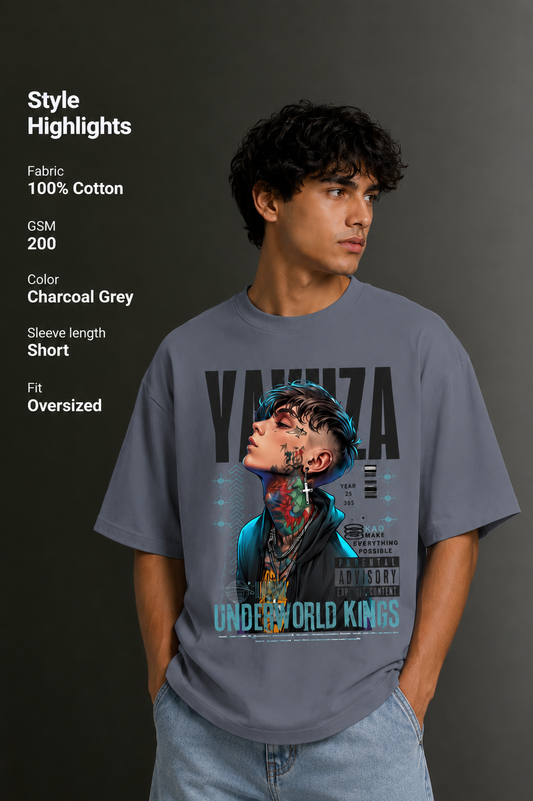 Men's Drop Shoulder Front Printed T-Shirt | Graphic Tee | OUTPUFF