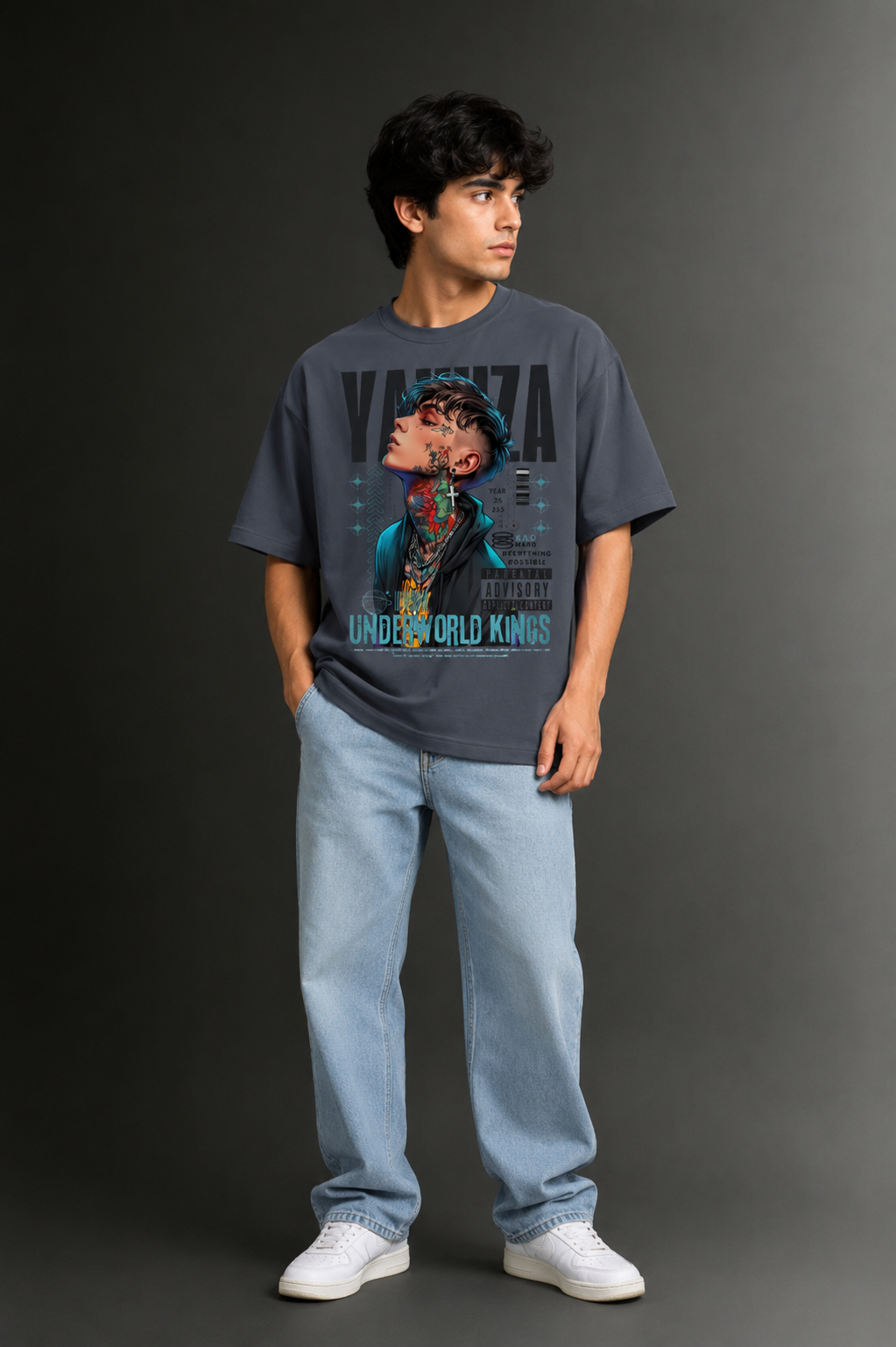 Men's Drop Shoulder Front Printed T-Shirt | Graphic Tee | OUTPUFF
