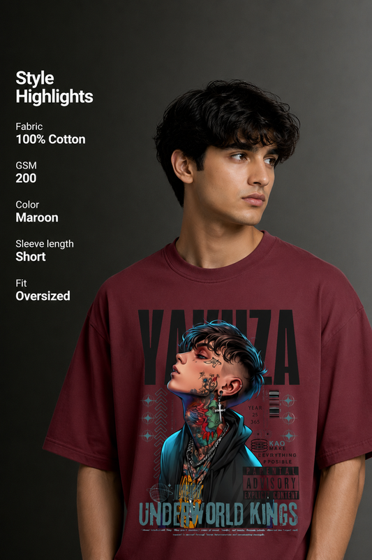 Men's Drop Shoulder Front Printed T-Shirt | Graphic Tee | OUTPUFF