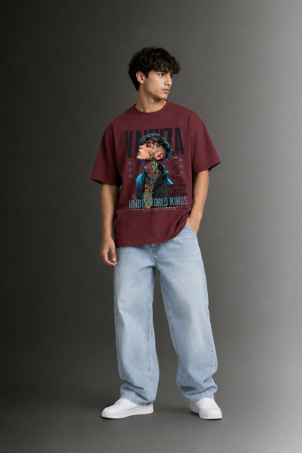 Men's Drop Shoulder Front Printed T-Shirt | Graphic Tee | OUTPUFF