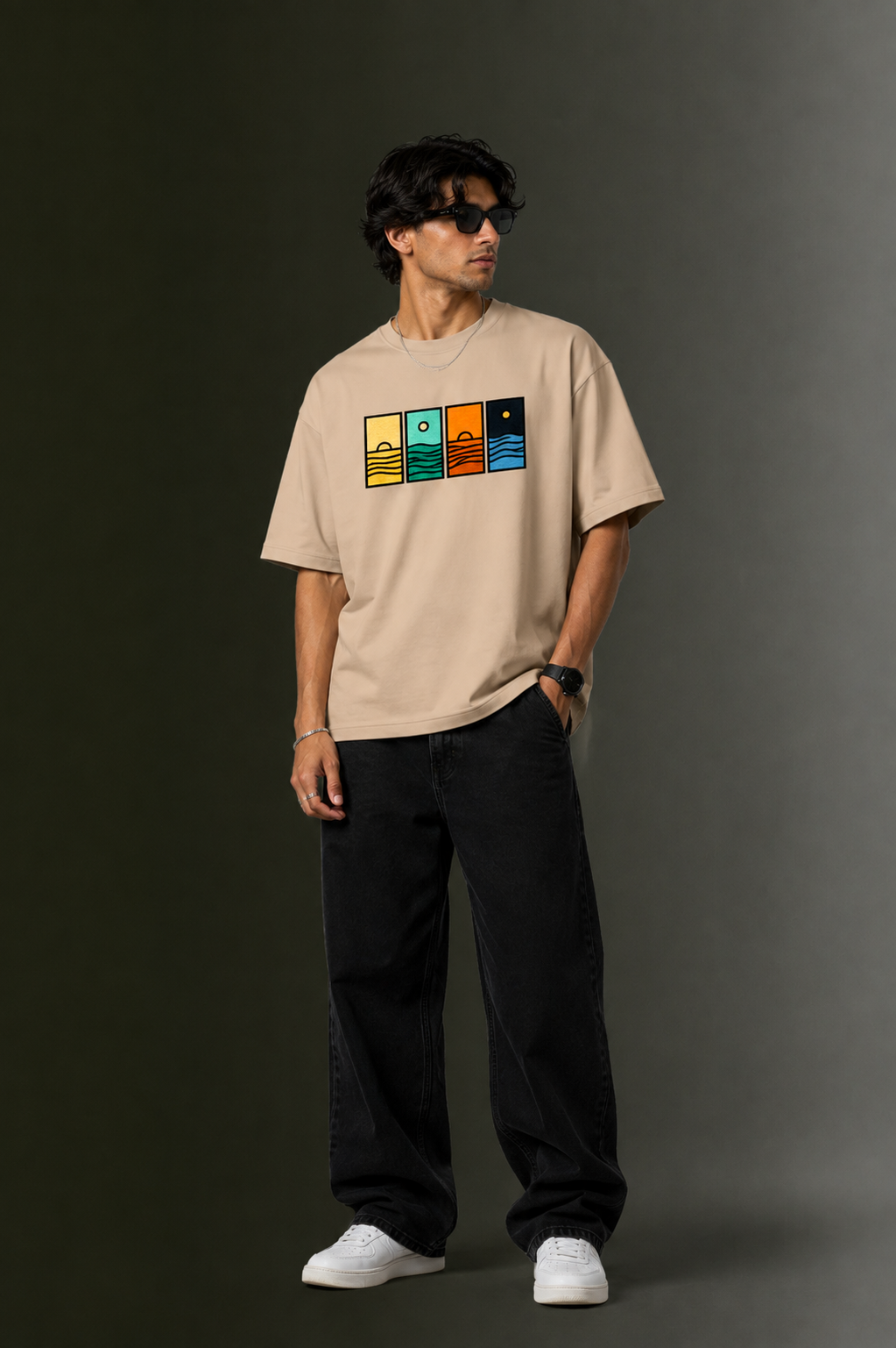 Men's Drop Shoulder Front Printed T-Shirt | Graphic Tee | OUTPUFF
