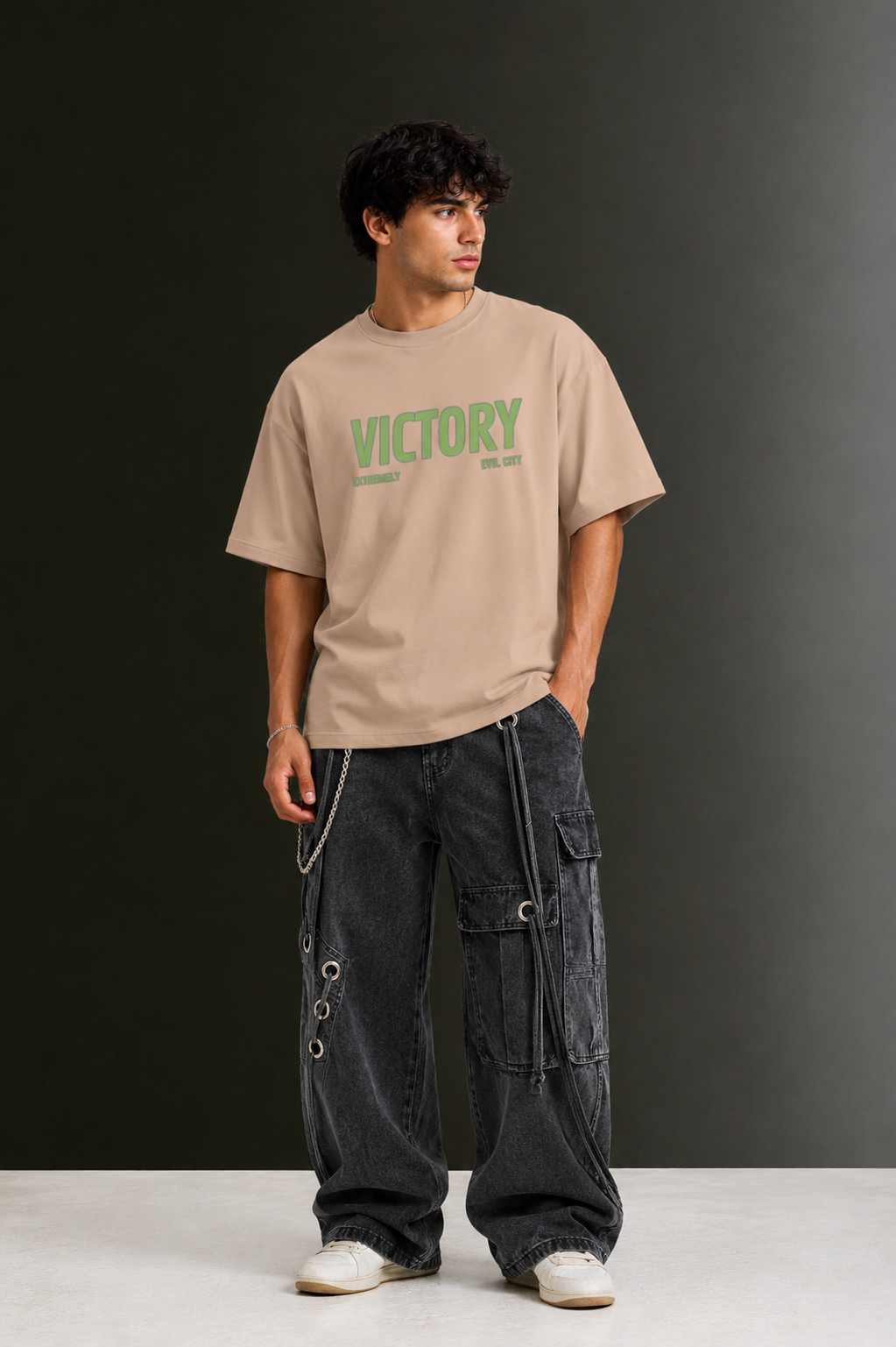 Men's Drop Shoulder Front & Back Printed T-Shirt | Graphic Tee | OUTPUFF
