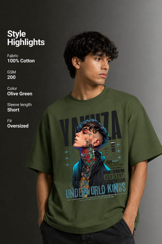 Men's Drop Shoulder Front Printed T-Shirt | Graphic Tee | OUTPUFF