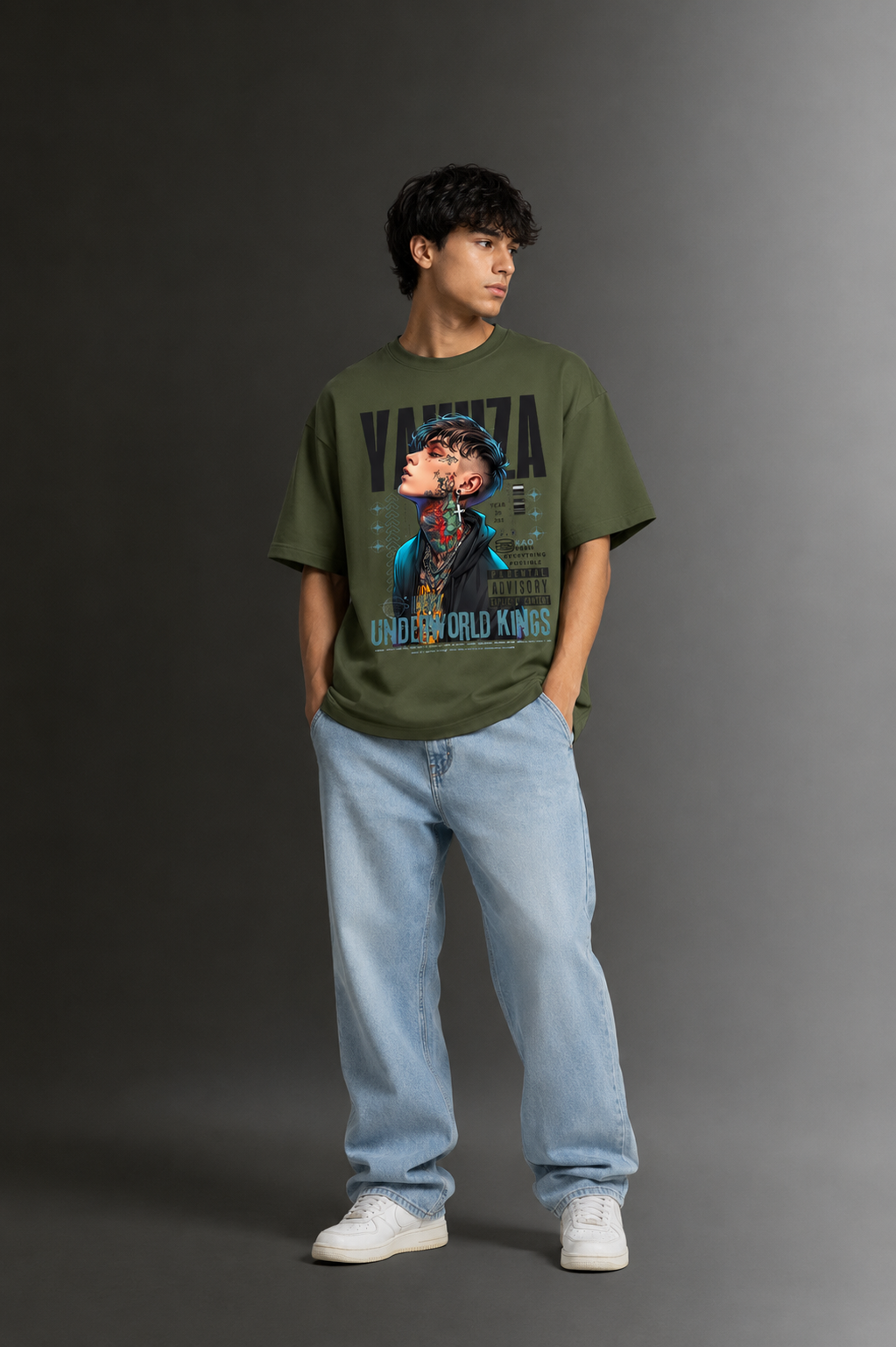 Men's Drop Shoulder Front Printed T-Shirt | Graphic Tee | OUTPUFF