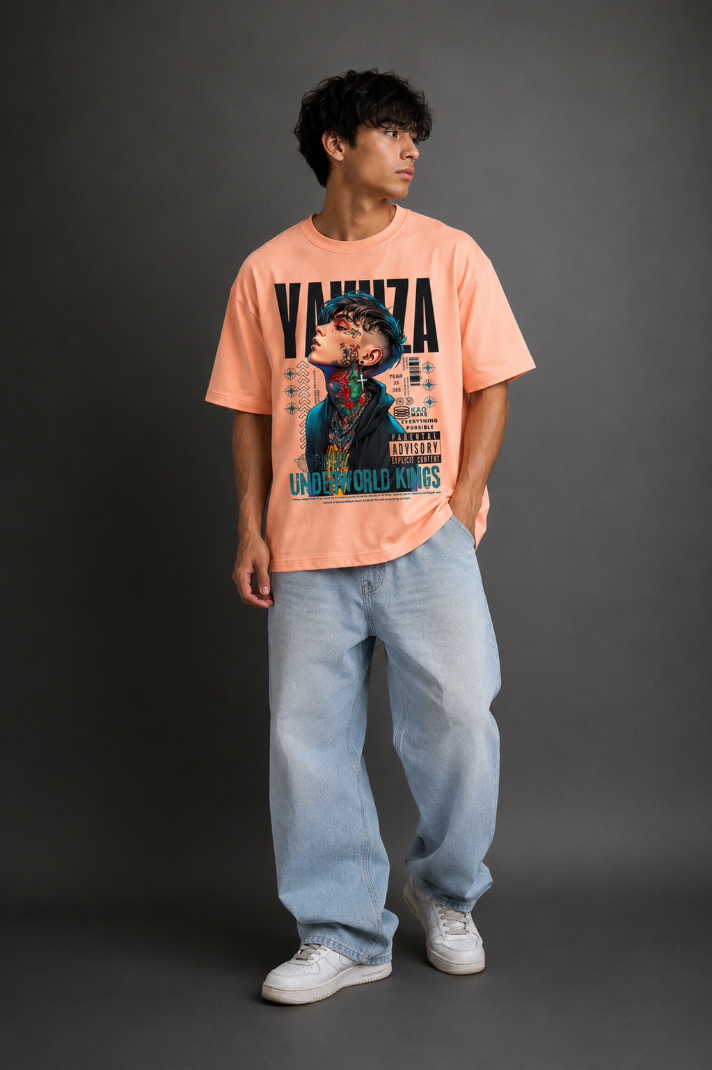 Men's Drop Shoulder Front Printed T-Shirt | Graphic Tee | OUTPUFF