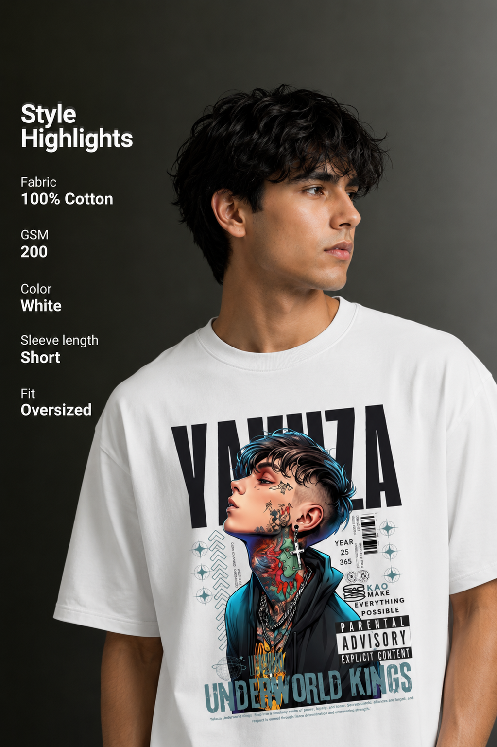 Men's Drop Shoulder Front Printed T-Shirt | Graphic Tee | OUTPUFF